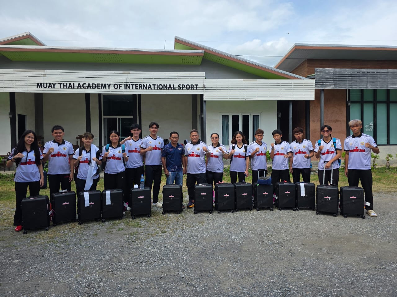 Sabah Muaythai Team with CPS branding in fight camp